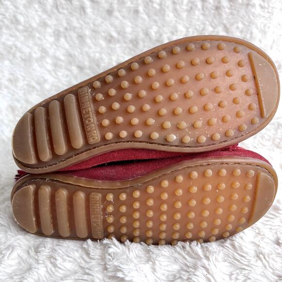 Minnetonka Suede 3-Layer Fringe Girls' Size 12 Toddler Red Zip Up Western - Picture 16 of 16